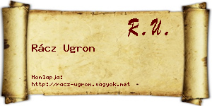 Rácz Ugron névjegykártya